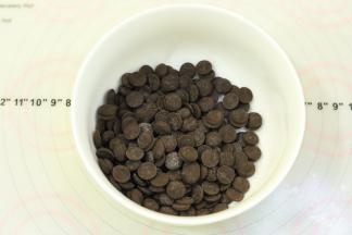 巧克力币放入一个无水无油的碗内。