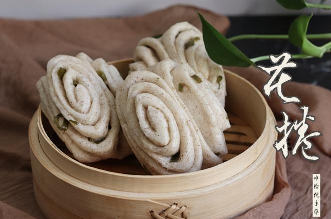 黑米葱香花卷