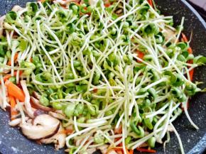 最后加黑豆芽炒一下。