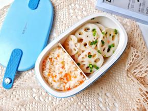 这是我早起做的午餐便当，这么热的天在办公室也可以好好享用。