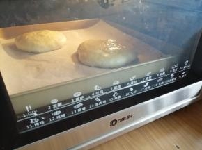 放入已经预热到190度的东菱烤箱最下面一层，烘烤10分钟，再移至中下层，烘烤5分钟（实际烘烤温度要根据自家烤箱脾气而定）