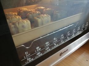 放入已经提前预热到 185度的东菱K40C烤箱中下层，先烤5分钟定型（实际烘烤温度，要根据自家烤箱脾气而定）