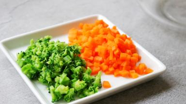 捞出切碎，或者切丁都可以