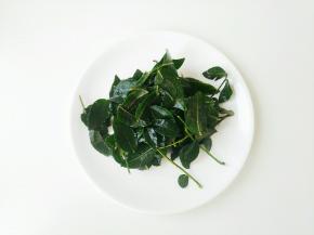 先认识一下，这个是花椒叶，在老家树上采的，我拿来冻在冰箱里。
