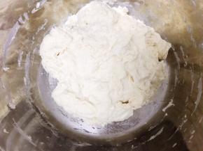 先把主料里的酵头材料全部混合均匀
盖上保鲜膜放入冰箱冷藏发酵一夜