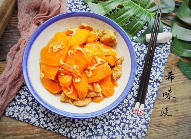 虾皮炒胡萝卜片