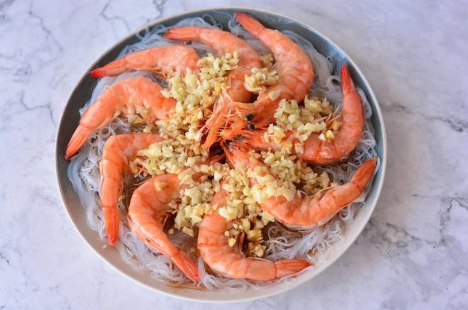 蒜油青虾椒酿肉