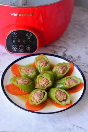 蒜油青虾椒酿肉