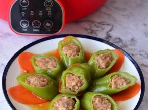 蒜油青虾椒酿肉