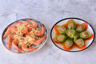 蒜油青虾椒酿肉