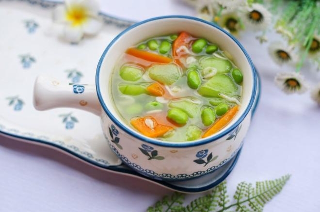 丝瓜毛豆虾米汤