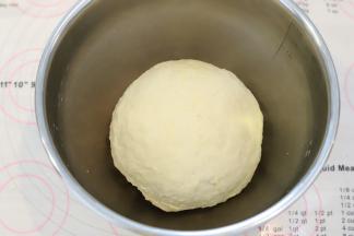 将中种面团的所有材料混合揉成团，放入打蛋盆内，盖上保鲜膜冰箱冷藏17小时。