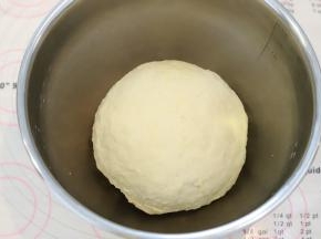 将中种面团的所有材料混合揉成团，放入打蛋盆内，盖上保鲜膜冰箱冷藏17小时。