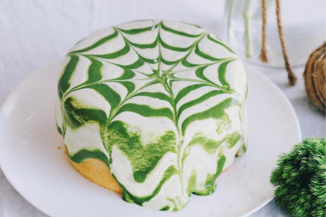 抹茶爆浆藜麦戚风