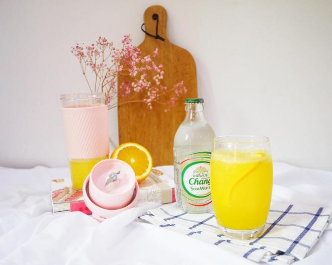 夏日清凉饮品-橙子苏打