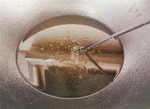 铸铁锅中倒入大量的食用油，烧热，用筷子放入出现密集的泡泡。