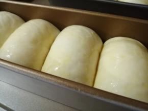 把面包胚放入到东菱K40C烤箱里，用发酵档35度发酵40分钟左右，烤箱里要放置一碗温热水，保持湿度。面包胚发酵有7、8分满取出，表面刷上一层全蛋液