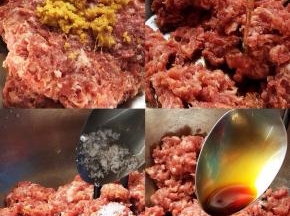 剁好的肉馅加入姜戎、花雕酒、白糖、生抽搅拌均匀，花雕酒可以去除肉馅的腥气，白糖起到提鲜增香，肉馅中加入白糖，可以使馅更美味，调馅我只用生抽或味极鲜酱油，不用老抽，老抽会使馅失去鲜味，有一种酱味儿，如果是做豇豆馅，是一定要加酱的。
