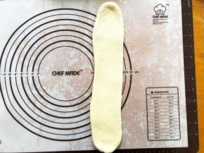 再次擀成牛舌状