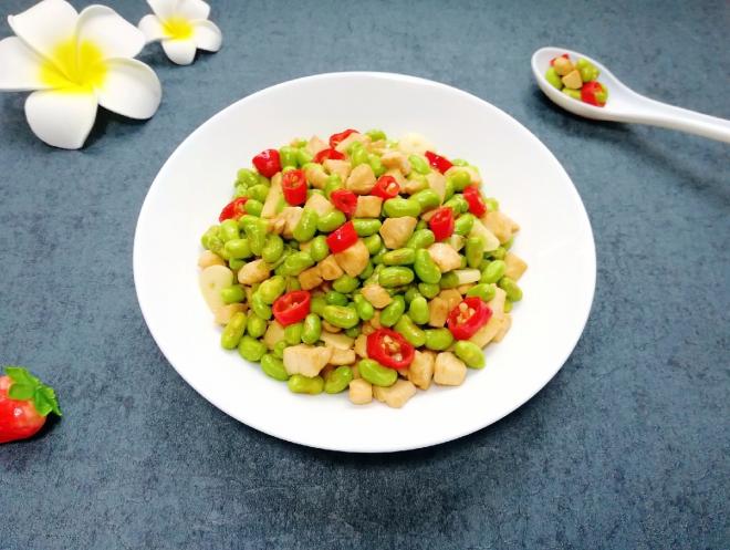 毛豆炒鸡丁