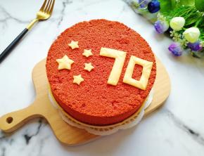 中国红戚风蛋糕。