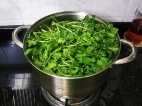 放入西洋菜煲软