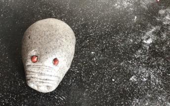 用红豆做出眼睛