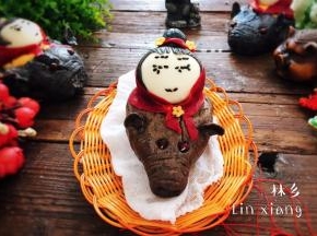 成品图（第二次做的，黑芝麻中加了可可粉的）
