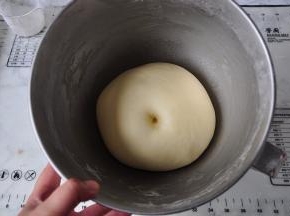 放在温暖处，发酵至2-2.5倍大。用手沾上面粉，轻按不回缩不塌陷就是发好的面团了。