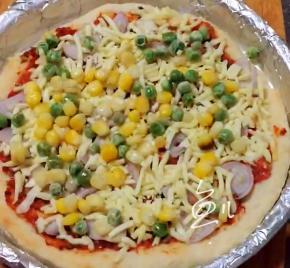 放熟玉米粒和豌豆粒