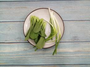 把小葱和小油菜洗干净