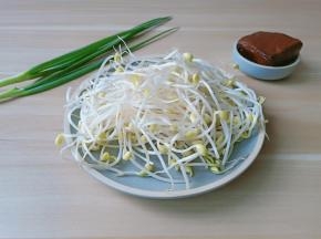 黄豆芽与豆干，小葱。