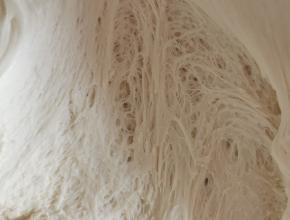 面发酵好了  有了很多蜂状的小孔洞