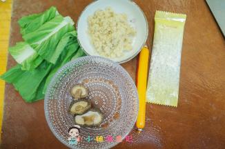 材料准备好备用，肉松自己要选择一款宝宝可以吃的，很多肉松加了豌豆粉、香精等等，营养价值很低的，吃多了也没什么好处