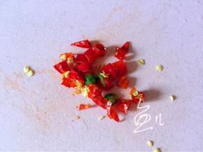 红辣椒切段