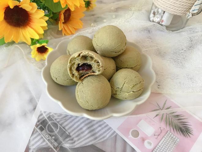 抹茶蔓越莓麻薯