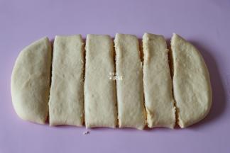 横着切割成6等份；