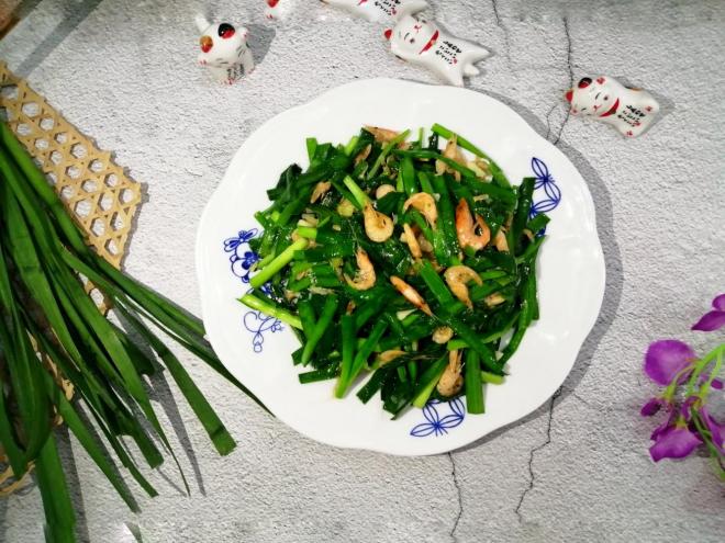 河虾炒韭菜
