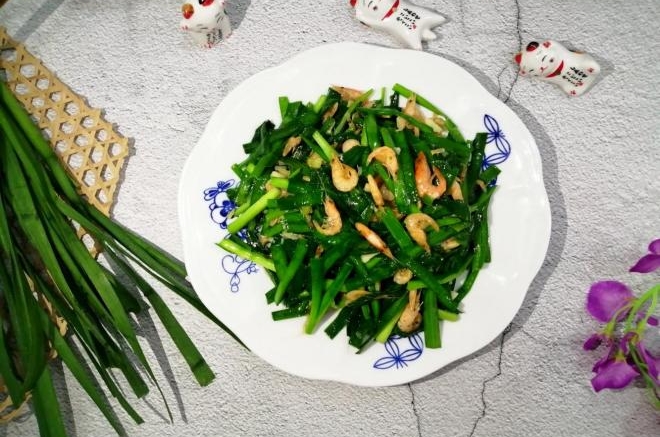 河虾炒韭菜