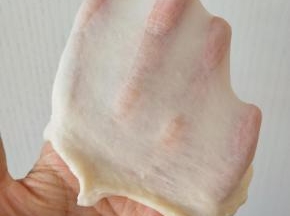 4、揉到完全阶段，出手套膜为止。