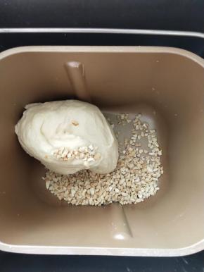 加入切碎的核桃仁揉匀。