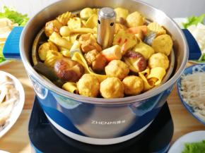 所有菜品煮熟以后，升起#升降火锅#的提篮，准备开吃啦！