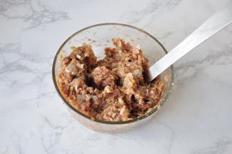 切碎的大葱也与肉馅放在一起，加入芝麻油、盐调味。因为是肉馅多，所以我没有再放食用油，以免饺子吃起来过于油腻。盐也不要放太多，饺子包得皮薄馅大，也吃不了太多的盐分。放少了，我们后期还可以通过蘸料来调节，如果咸了，就无法挽回，只能配着饺子汤吃了。