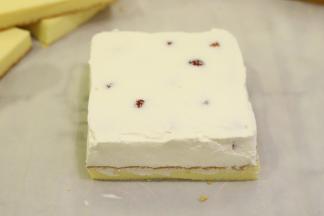 再用奶油抹平。