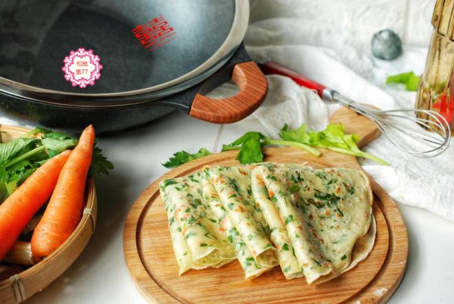 芹菜叶早餐饼