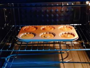 将模具入烤箱中层的烤网上。上管170度，下管165度烤18-20分钟。(时间及温度仅供参考，具体根据自家烤箱性能另定)