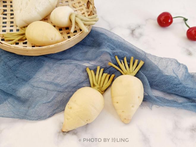 白萝卜造型馒头