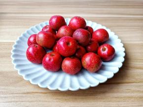 洗好的山楂用厨房纸巾擦拭到干爽【无论什么水果做冰糖葫芦洗好了就要擦干】拽着山楂柄轻轻扭动，柄就拽出来了。