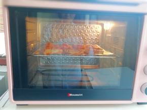 上下管180度，烤20分钟。