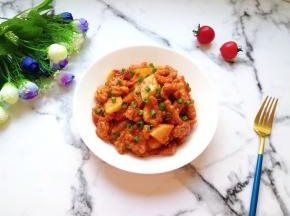 酸甜可口的荔枝肉完成。